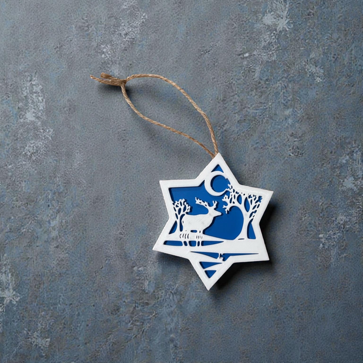 Starry Night Reindeer Ornament